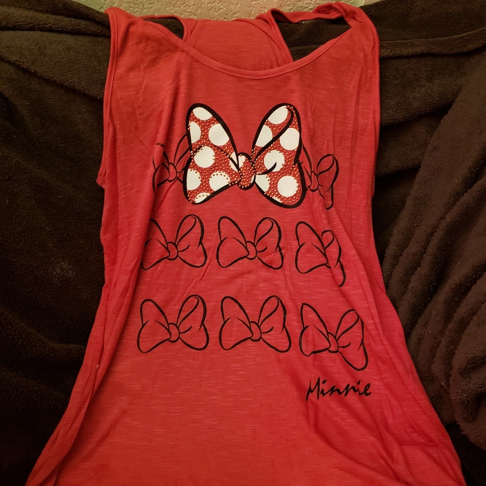 Minnie red bow tank top disney
